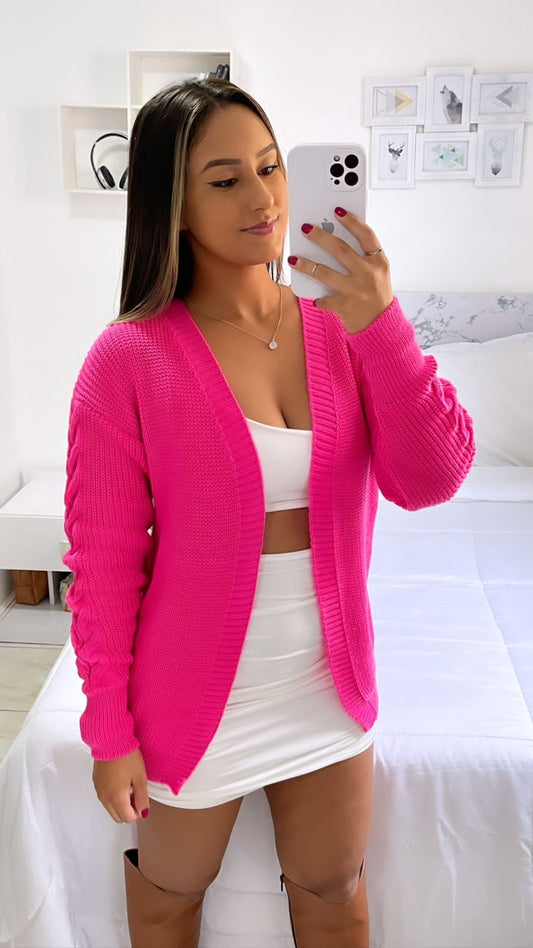 Casaco Feminino Tricot Cardigan Style