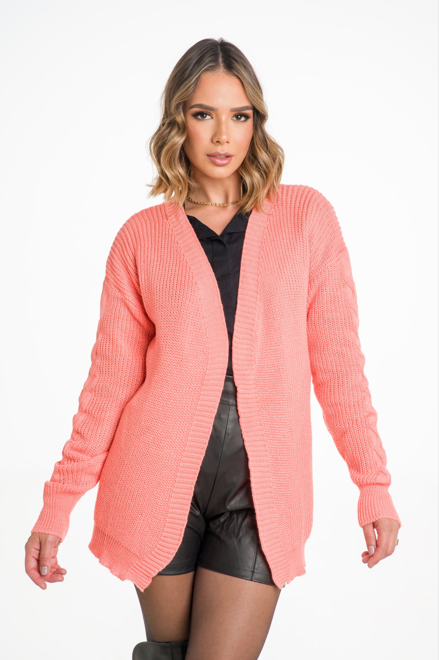 Casaco Feminino Tricot Cardigan Style