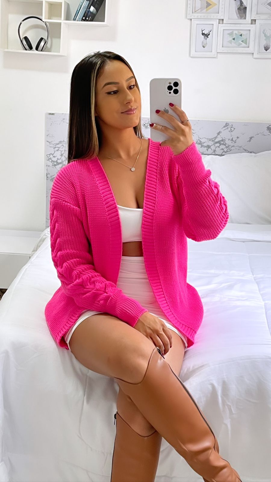 Casaco Feminino Tricot Cardigan Style
